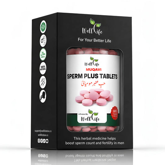 Sperm Plus Tablets traditional Unani formula with 19 herbal ingredients, Well Life Store